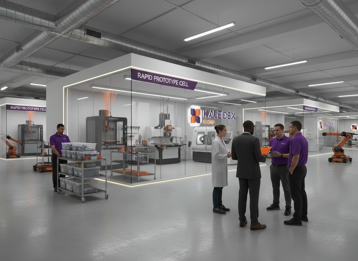 AI impression of a rapid prototyping cell
