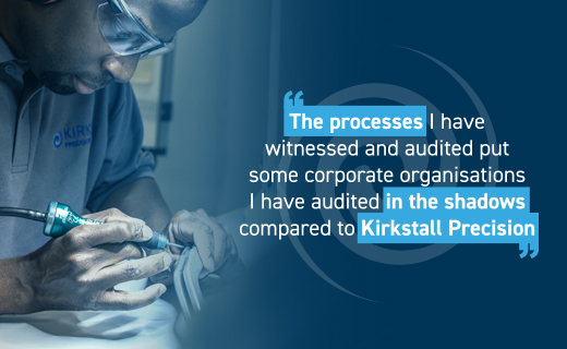 Kirkstall Precision Engineering achieves ‘best in class’ recognition for its Business Management System